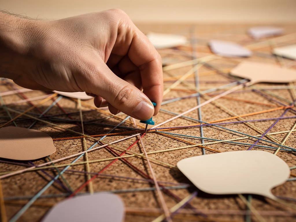 Placed after the introduction, before the section on last-click attribution distorting decisions. Represents the complexity of tracking multiple touchpoints across a buyer journey. marketing revenue attribution
