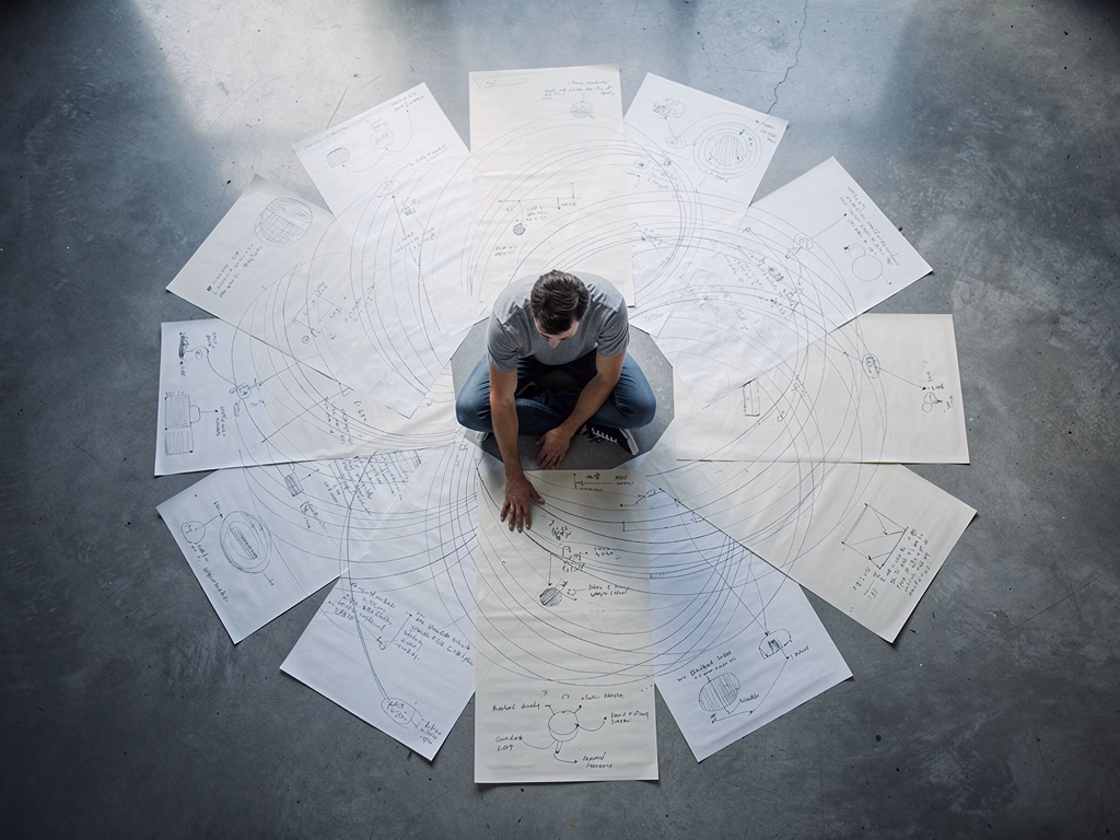 Placed near the CTA section or conclusion, showing a moment of confident decision-making to emotionally align with the reader acting on the strategy. topical authority